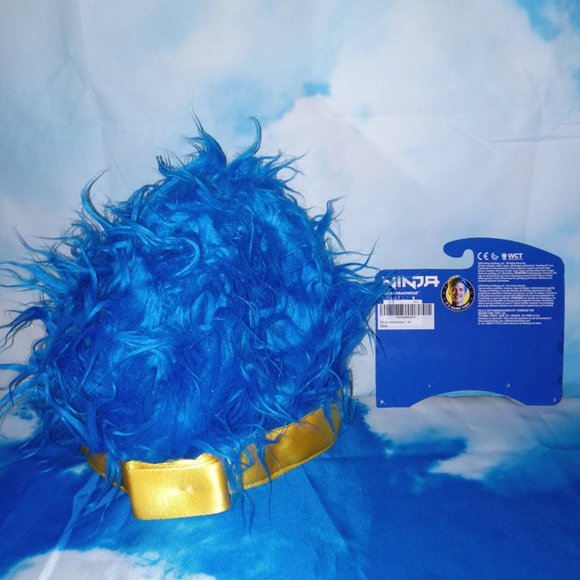 Blue Hair Ninja Gamer Headband Wig Hat – Richard Tyler Blevins Headwear HTF NEW - Picture 3 of 5